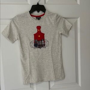 Super Cute Gray Kids Tee with Red Train Design